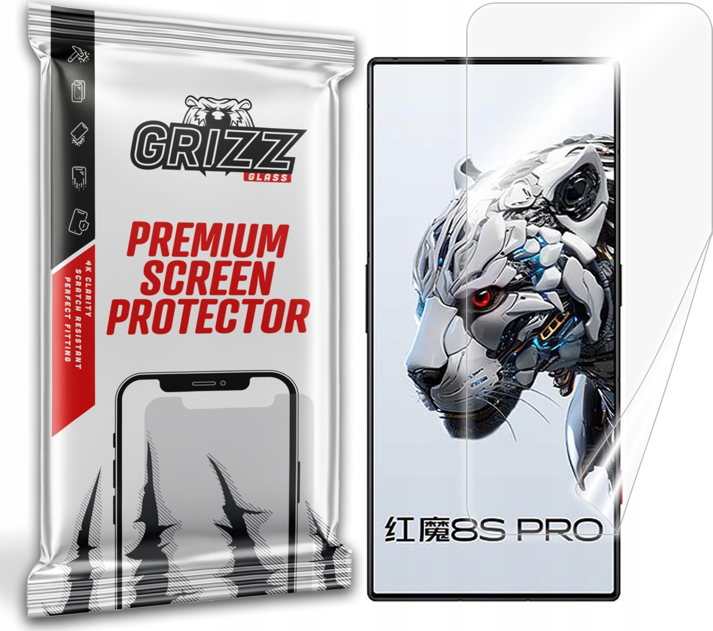 Folie mbrojtëse ekran Grizz CeramicFilm për Nubia Red Magic 8S Pro, keramike, transparente