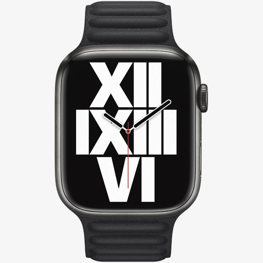 Apple Watch 45mm Band, Midnight Leather Link - M/L