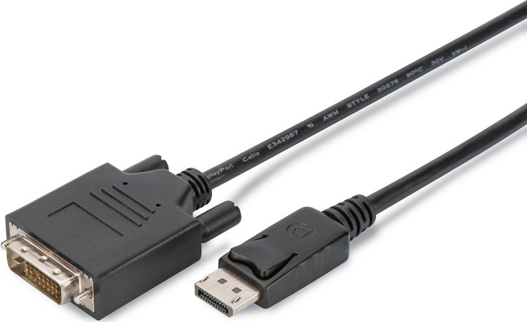 Adapter AV Digitus AK-990900-020-S, DisplayPort në DVI-D, Full HD 1080p, i zi