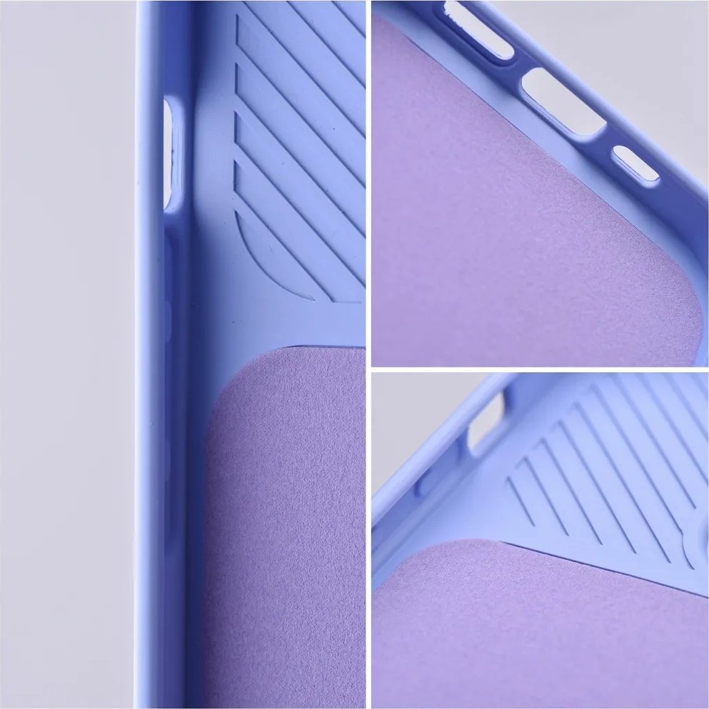 Kuti mbrojtëse silikoni për Samsung Galaxy A14 4G, me slider kamere, vjollcë