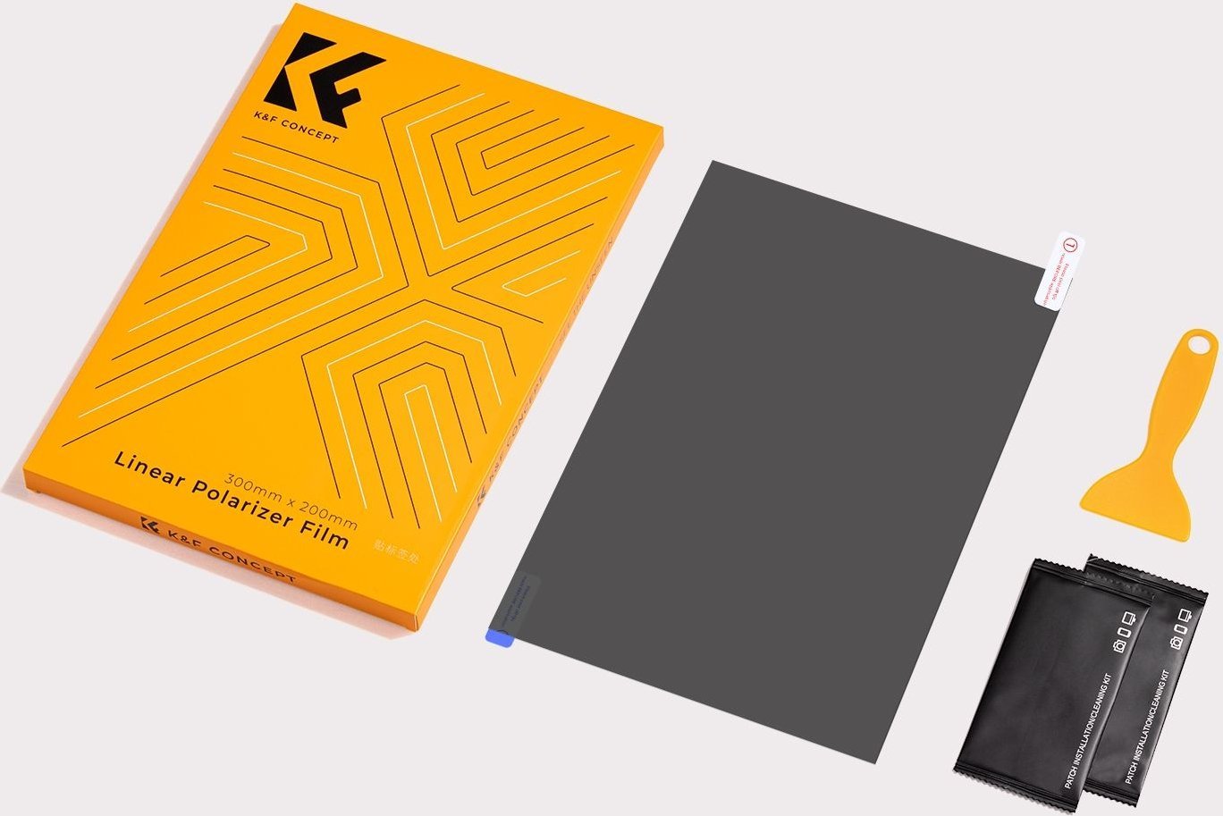 Fletë polaroide K&amp;F Concept Linear Polarizing Film, 20x30cm, set aksesorësh, transparente