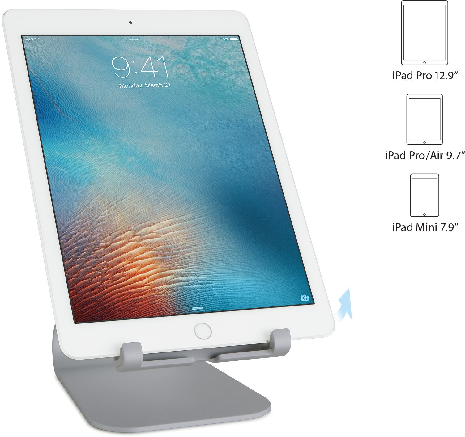 Држач за таблет Rain Design MStand Tablet Plus, прилагодлив агол, сив