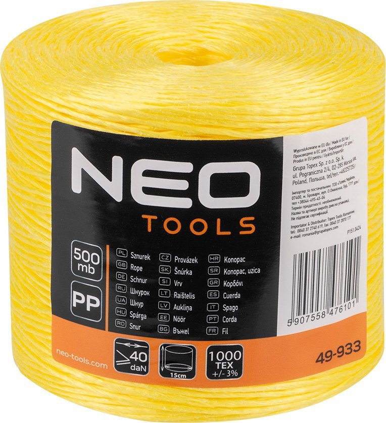 Litar polipropileni Neo, 500 m, i bardhë