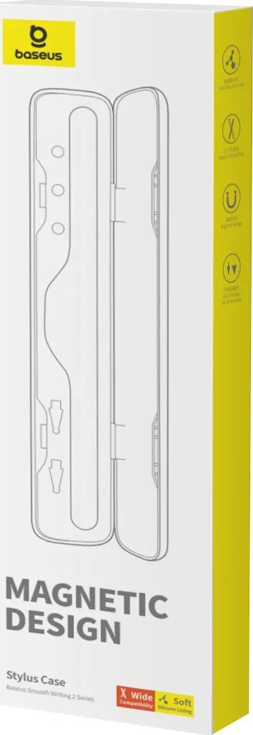 Kuti mbrojtëse për stilolaps Baseus, për Apple Pencil 1 dhe 2, magnetike, gri