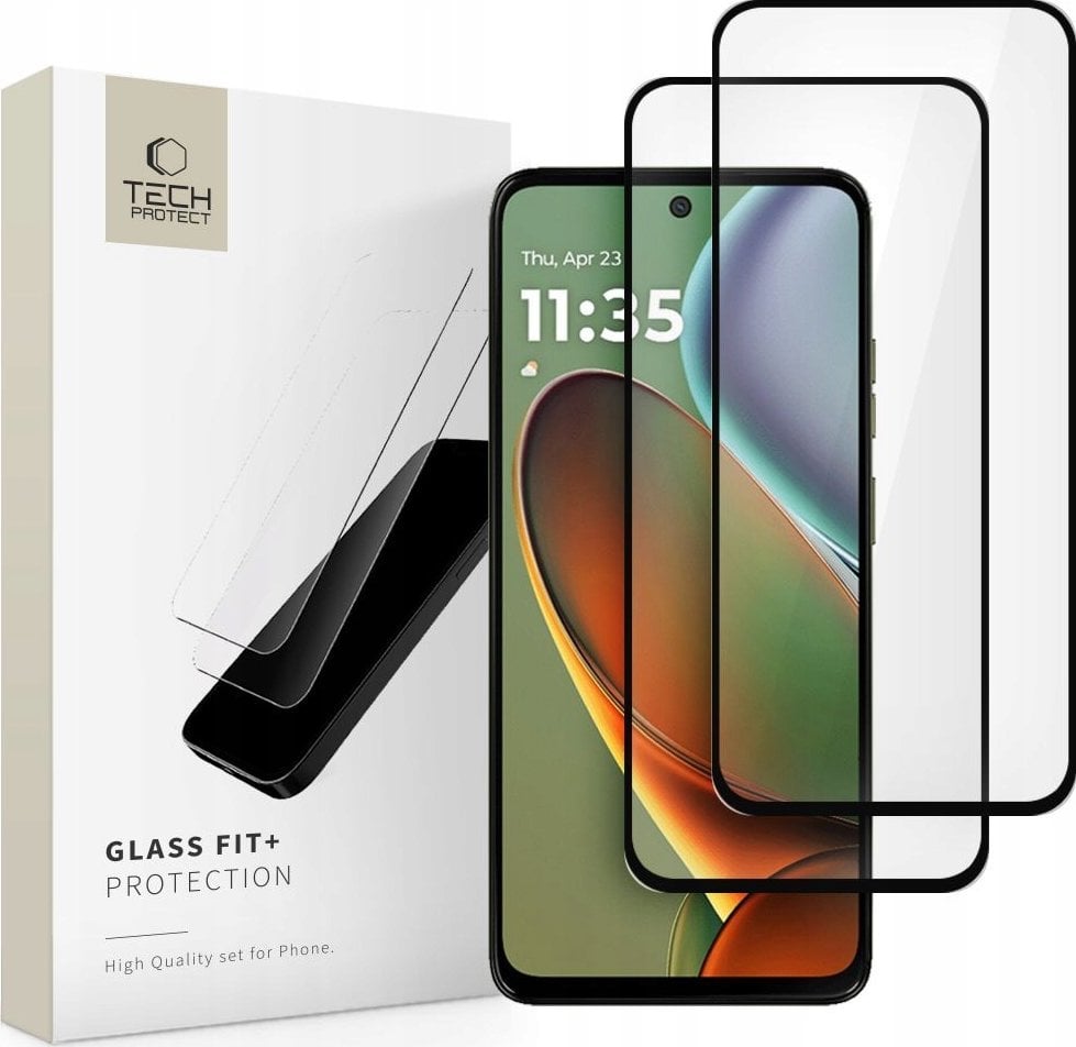 Xham mbrojtës Tech-Protect Glass Fit+, Motorola Moto G15 G15 Power, 0.3mm, 2 copë, transparent