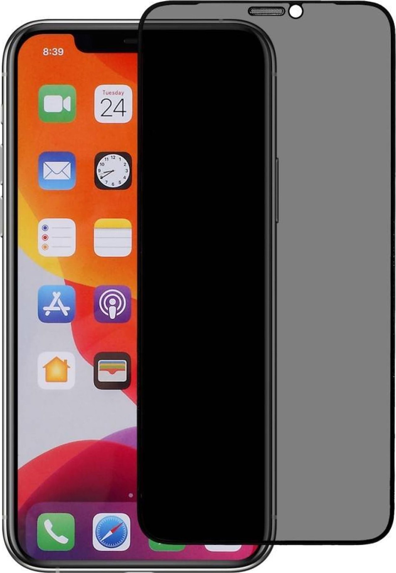 Xham mbrojtës privatësie për Samsung Galaxy A14 5G A14 4G, Tempered Glass, kornizë e zezë