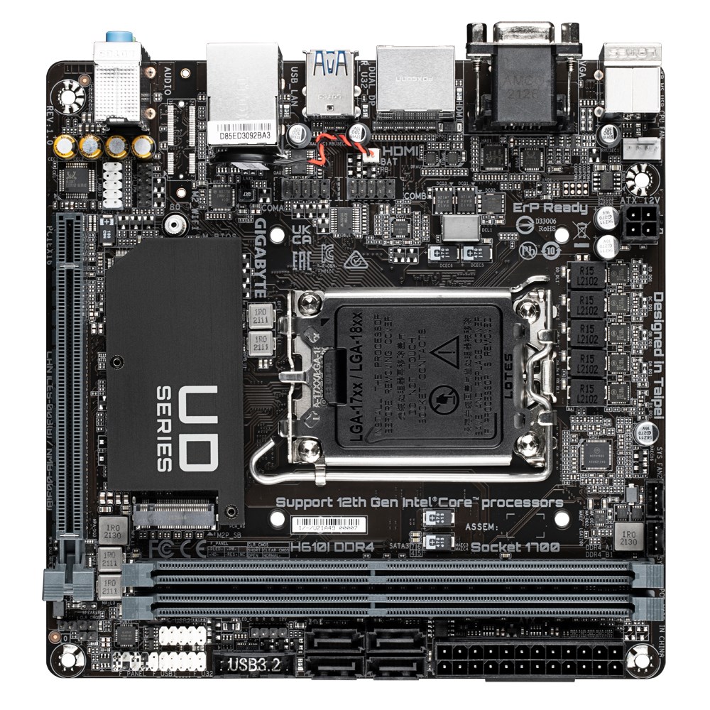Pllakë amë Gigabyte H610I DDR4, mini ITX, LGA 1700, e zezë