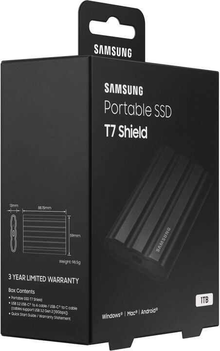 Disk i jashtëm Samsung T7 Shield, 4TB, i zi