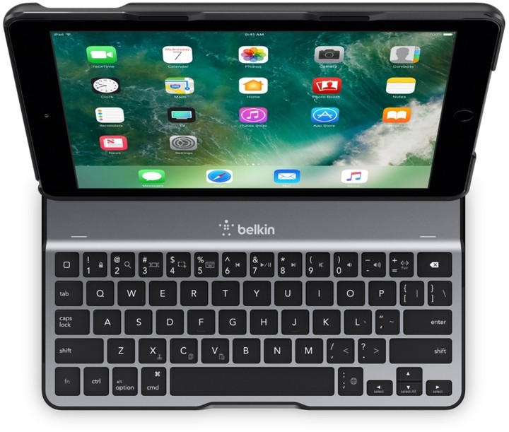 Mbrojtëse dhe tastirë Belkin për iPad Air & 9.7 "iPad 2017, Bluetooth,  UK, e zezë