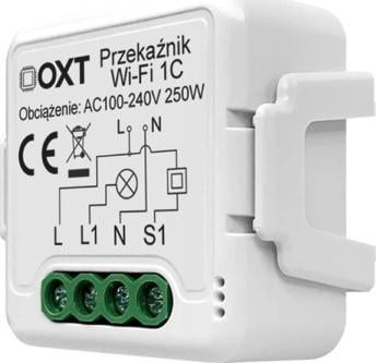 Rele inteligjente WiFi Tuya OXT T221, një kanal, kontroll përmes aplikacionit, e bardhë