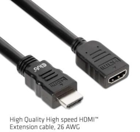 Club3D продолжен кабел HDMI 2.0, M / F, 4K @ 60Hz, High Speed, 5m, црна