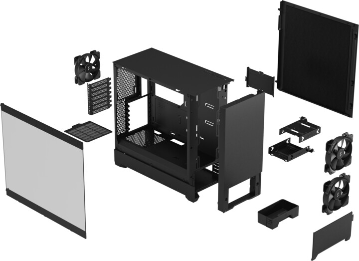 Kasë kompjuteri Fractal Design Pop Silent Black TG Clear Tint