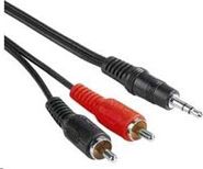 Kabllo PremiumCord Jack 3.5mm - RCA, 3m, e zezë