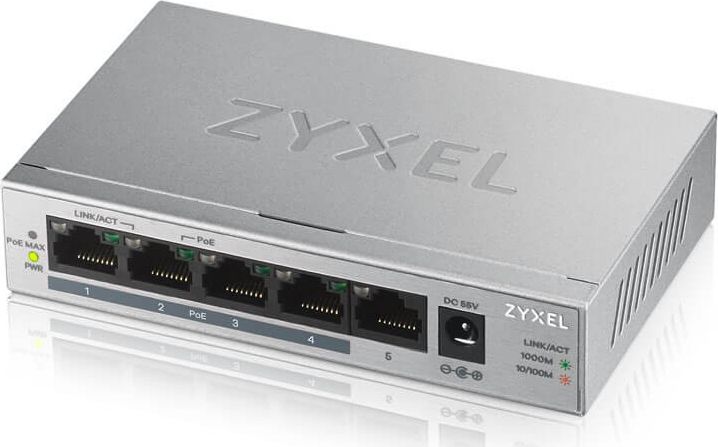 Switch ZyXEL GS1005HP, 5 porte, 4 PoE 60W