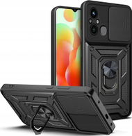 Mbulesë telefoni Tech-Protect Camshield Pro për Xiaomi Redmi 12C, unazë 360°, e zezë