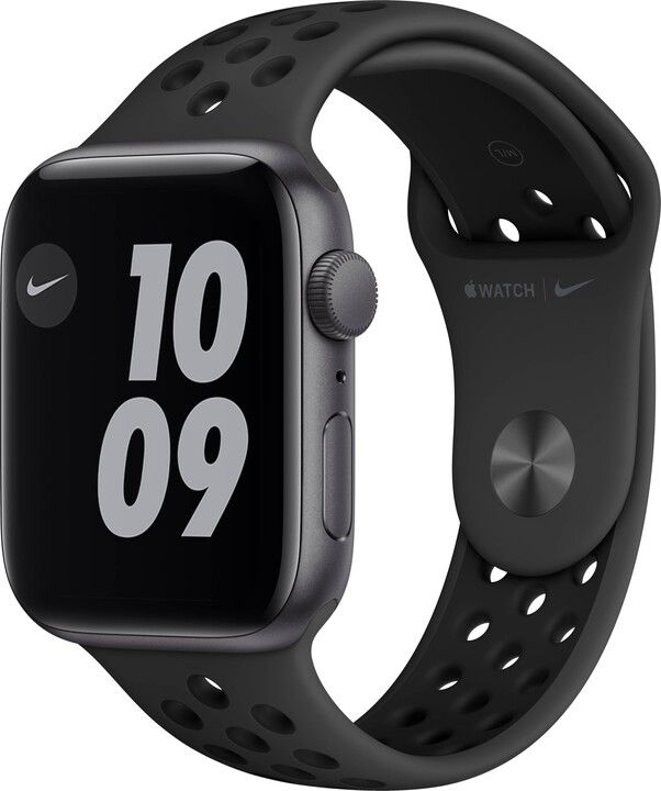 Orë e mençur Apple Watch Nike SE, 44mm, e hirtë hapësire / rrip sportiv i zi Nike