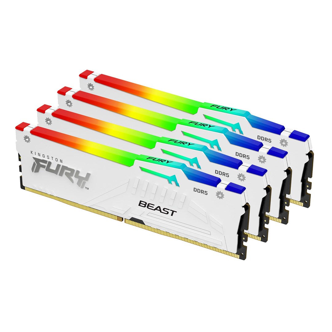 Memorie RAM Kingston FURY Beast 128GB 5600MT/s DDR5 CL40 DIMM (4 x 32 GB) RGB XMP