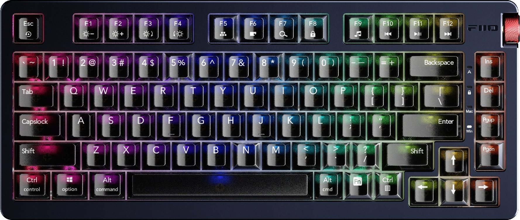 Механичка тастатура FiiO KB3, HiFi со AMP DAC, RGB, сива