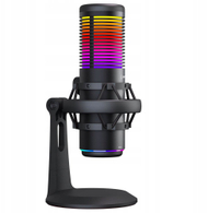 Mикрофон за маса Rampage Bemol RGB, капацитивен, 3.5mm и USB C, црн