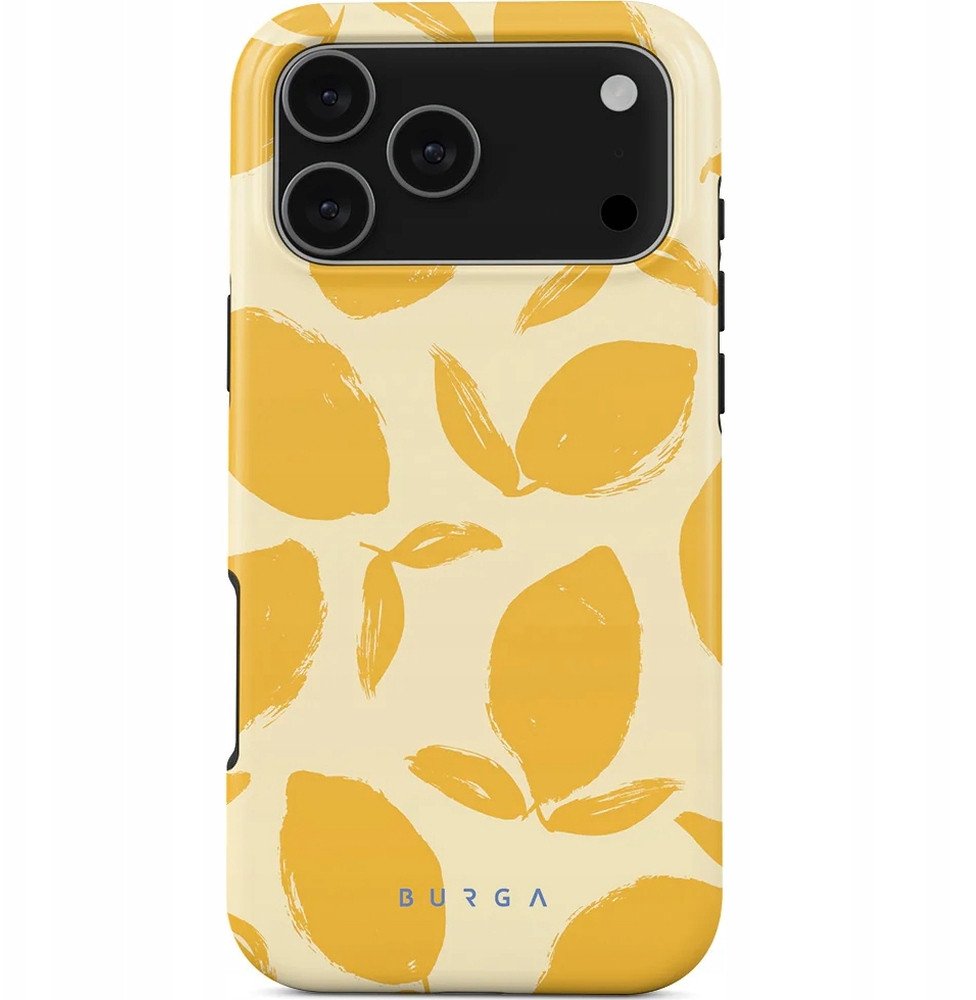 Mbulesë Burga Tough MagSafe për iPhone 17 Pro Max, dizajn Lemon Tart, e verdhë