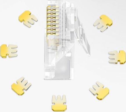 Set konektorësh rrjeti Ugreen RJ45 8P8C, Cat 6, 100 copë, transparent