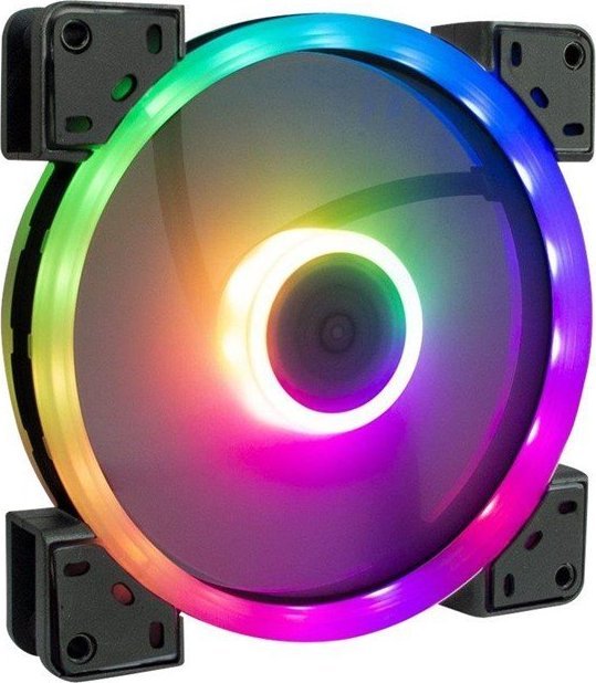 Set ventilatorë Argus RGB RS-14, 3 x 140mm PWM, me hub dhe telekomandë, i zi