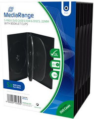 Пластична кутија за CD DVD MediaRange BOX35-6, 6 дискови, сет 5 парчиња, црна