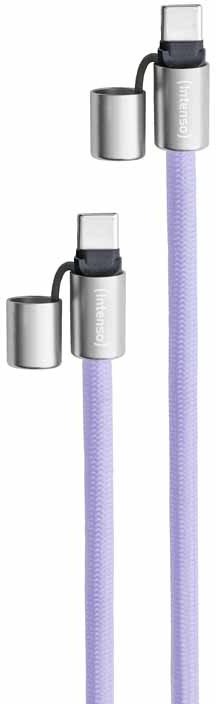Ланец за телефон Intenso, USB C во USB C, 1.65m, 60W, виолетова