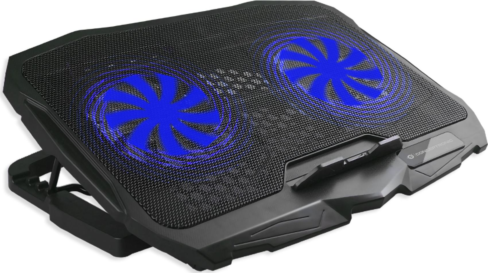 Qëndrim ftohës për laptop Conceptronic THANA07B, 2 ventilatorë, USB, i zi