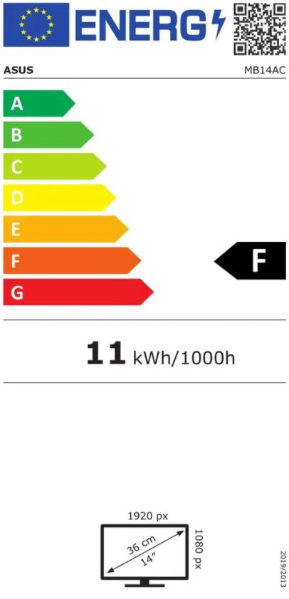 Monitor Asus ZenScreen MB14AC, 14", IPS, FHD, i hirtë