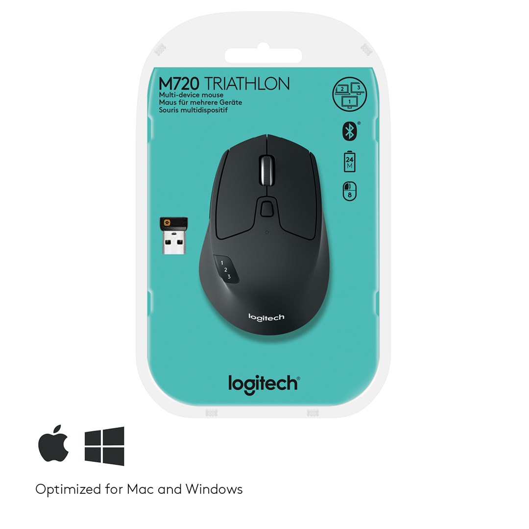 Maus Logitech M720, RF Wireless + Bluetooth, i zi