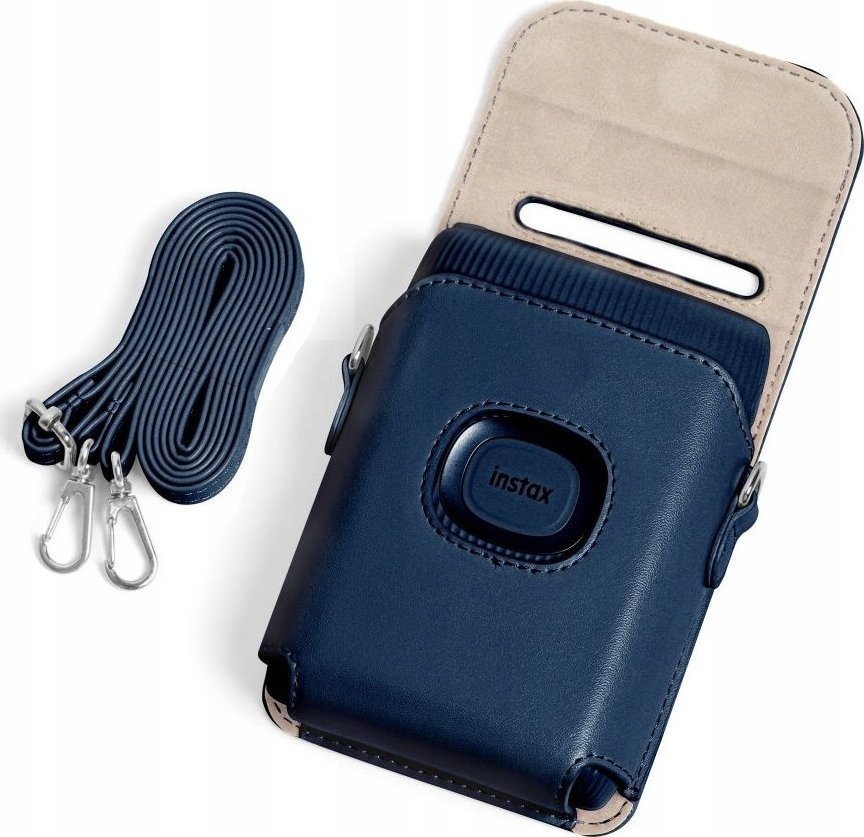 Këllëf LoveInstant për Fujifilm Instax Mini Link 2, lëkurë eko, me rrip, blu navy