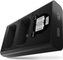 Set karikuesi për kamera Newell Dual-Channel DL-USB-C me bateri LP-E6, 2000mAh, i zi