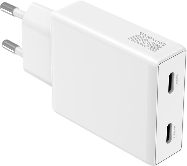 Karikues muri 4smarts PDPlug Slim Dual, 65W, 2 porta, i bardhë