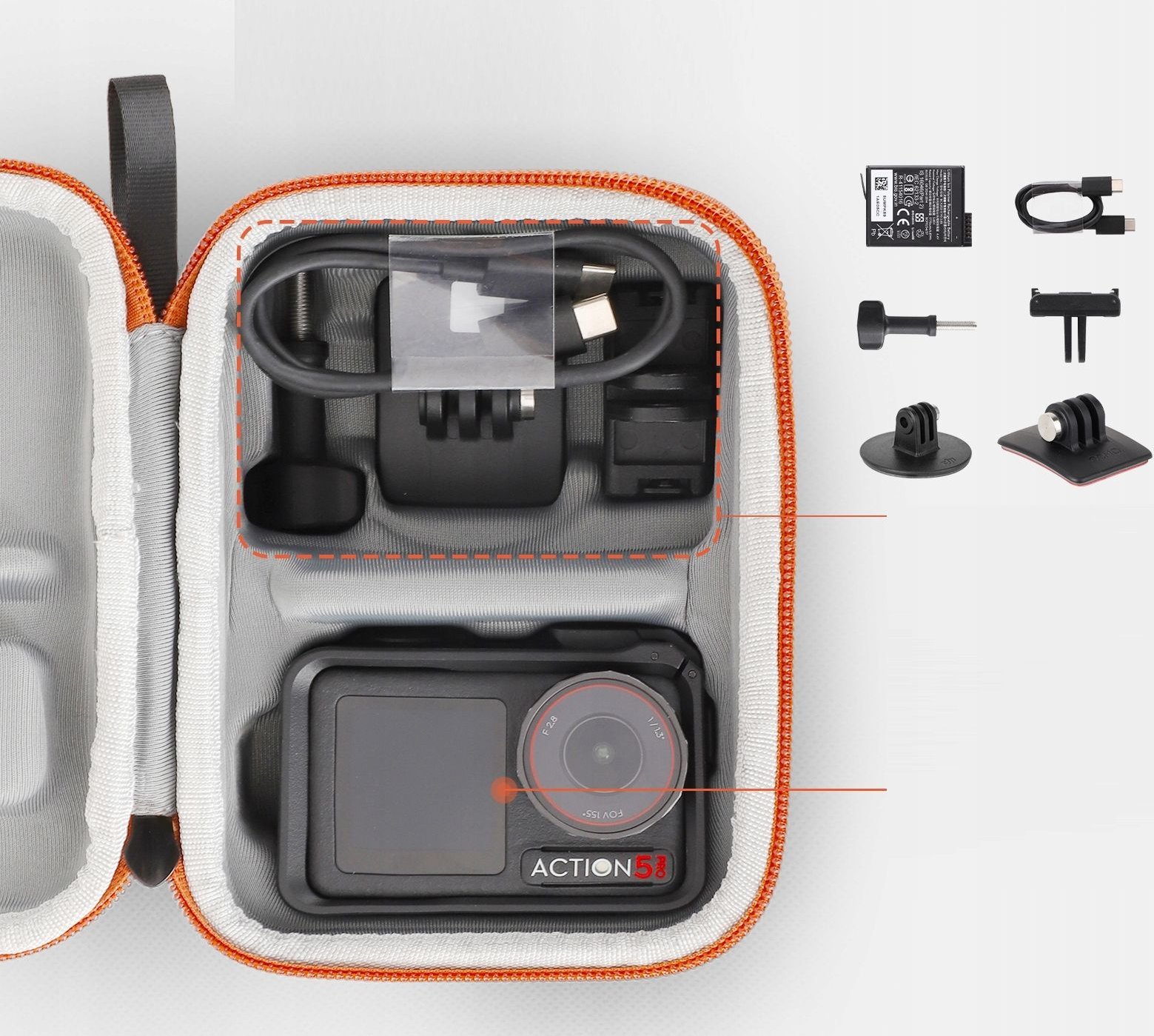 Kuti mbrojtëse SUNNYLIFE OA5-B893, për DJI Osmo Action 3 4 5 Pro, e zezë