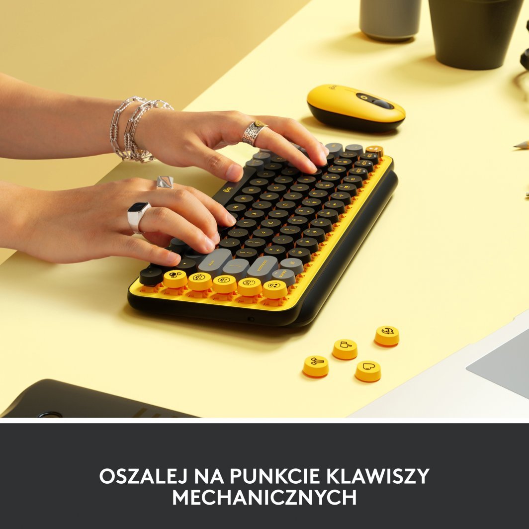 Tastierë Logitech POP Keys (920-010735), e zezë/ verdhë