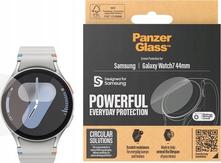 Mbrojtës ekrani PanzerGlass Samsung Galaxy Watch7 44mm, Ultra Wide Fit, transparent