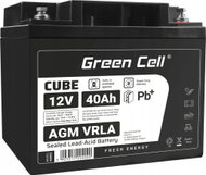 Bateri AGM Greencell 12V 40Ah, pa mirëmbajtje, IP54, gri