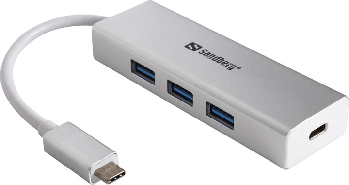 Shpërndarës Sandberg USB-C HUB, 3x USB 3.0, i argjendtë       