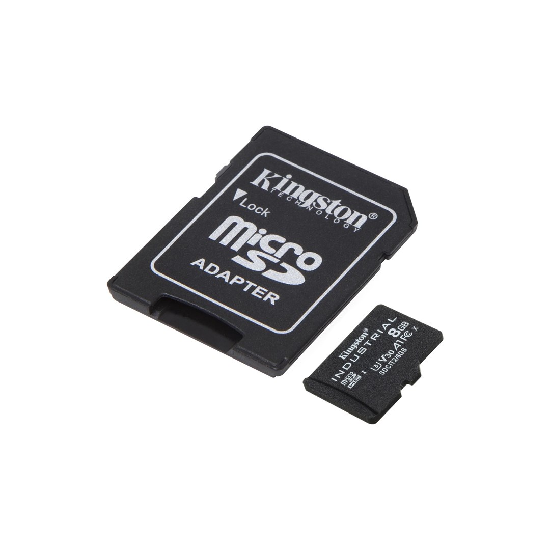 Kartë memorie Kingston Industrial microSDXC 8GB, V30, e zezë