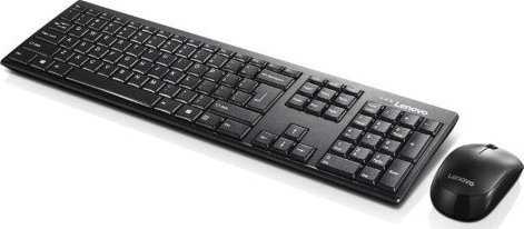 Komplet tastierë dhe maus Lenovo 100 Wireless Combo GX30L66303, pa tela, USB nano receiver, i zi