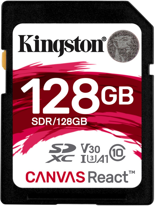 Kartë memorie Kingston SDXC Canvas React, 128GB, 80MB/s, UHS-I U3              