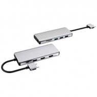 Hub USB C 12 në 1 Mobile, 12 porta, kompakt, gri