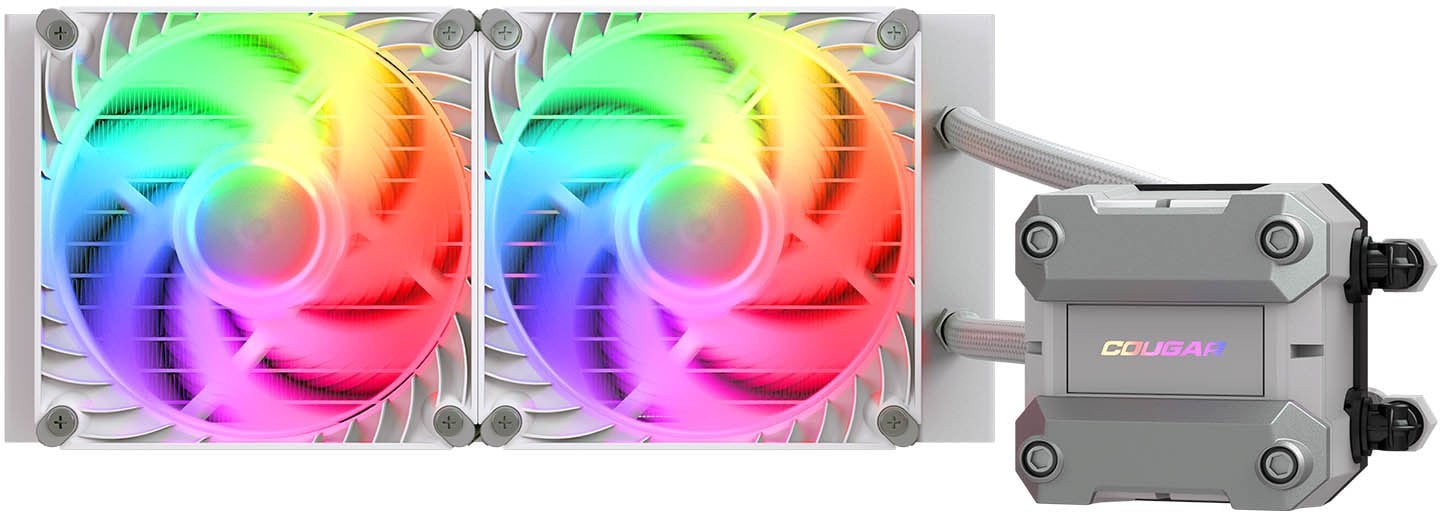 Ftohës uji për CPU COUGAR Poseidon Ultra 240, radiator 240mm, ARGB, i bardhë