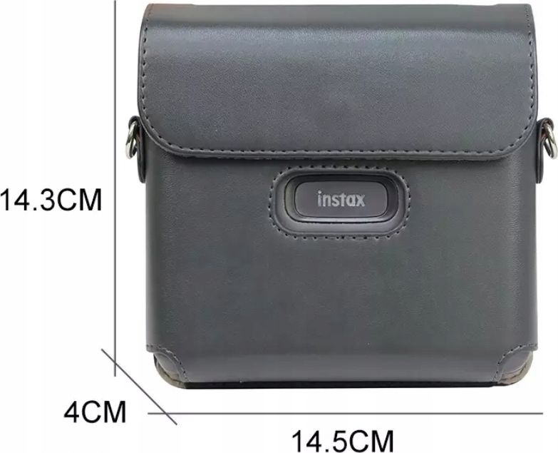 Këllëf LoveInstant për Fujifilm Instax Wide Link, lëkurë eko, me rrip, i zi