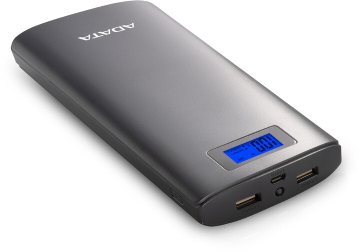 Powerbank ADATA P20000D, 20000mAh, LED, i hirtë