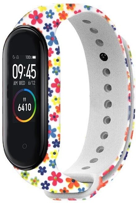 Rrip Rhinotech për Xiaomi Mi Band 3/4, i bardhë / motive lulesh