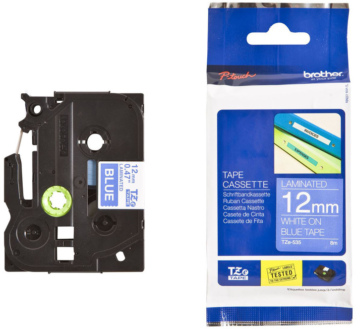 Лента- Brother TZE-535, сино / бело, 12 мм