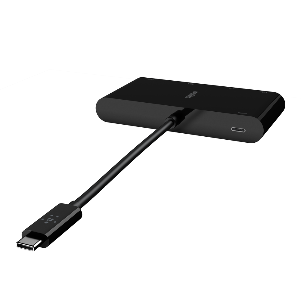 Përshtatës dhe karikues multimedial Belkin USB-C, i zi