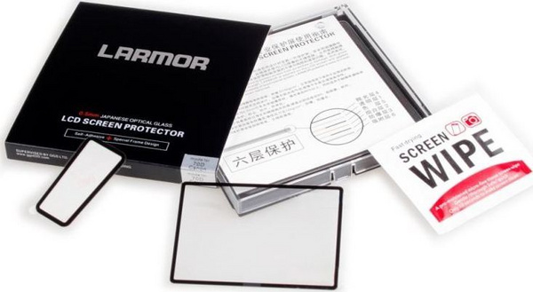 Mbrojtës ekrani Larmor për Canon 70D 80D 90D, xham i fortë, transparent